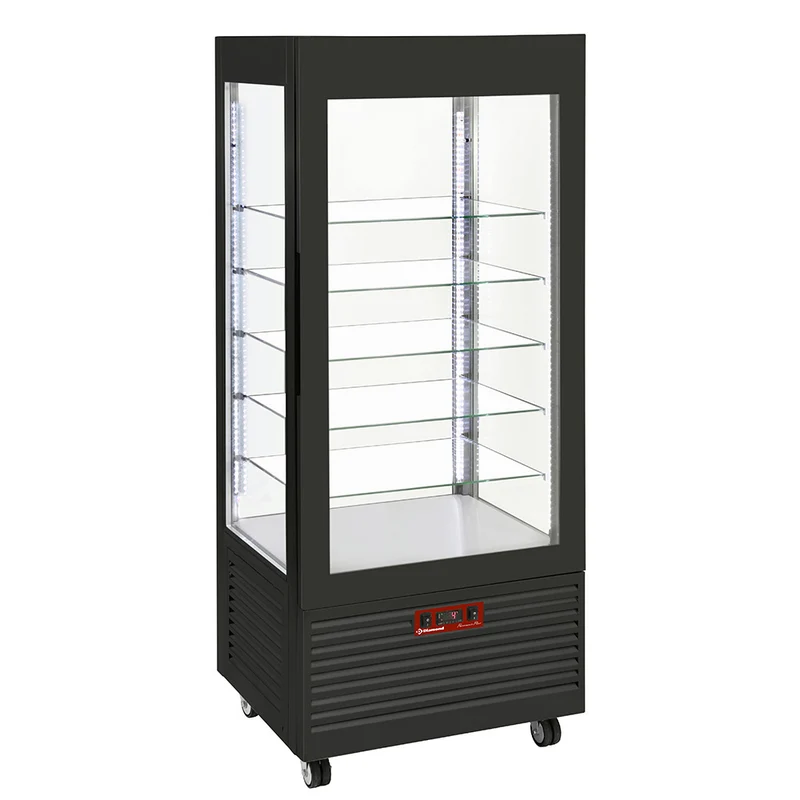 Panorama-Kühlvitrine mit Umluftkühlung , 480 L , Schwarz, INN/VN-B9-R2