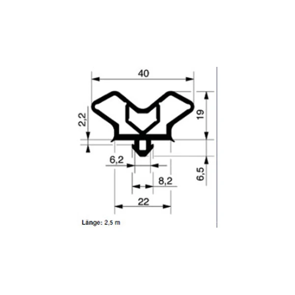 Gummidichtung 77 Fermod Länge 2,5m