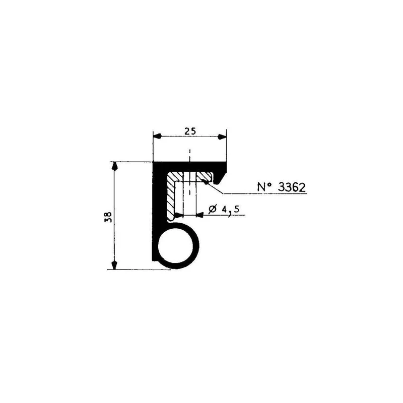 Leiste 3362 für Fermod Dichtungen 3350 & 250 | 2,1m