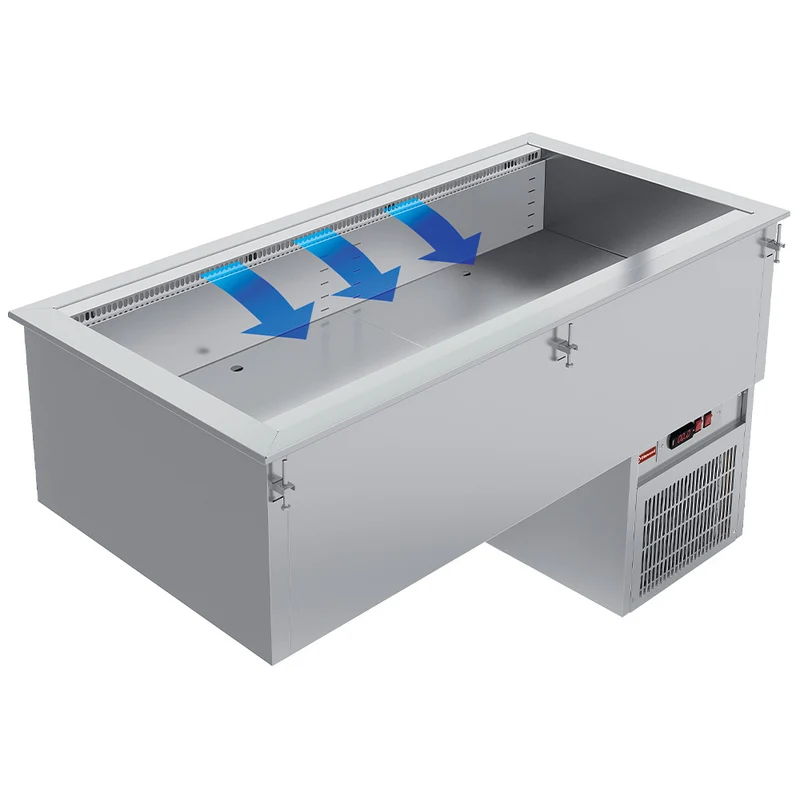Einbau-Kühlwanne mit Umluftkühlung , 4x GN 1/1 , Edelstahl, IN/RCX15-R9V