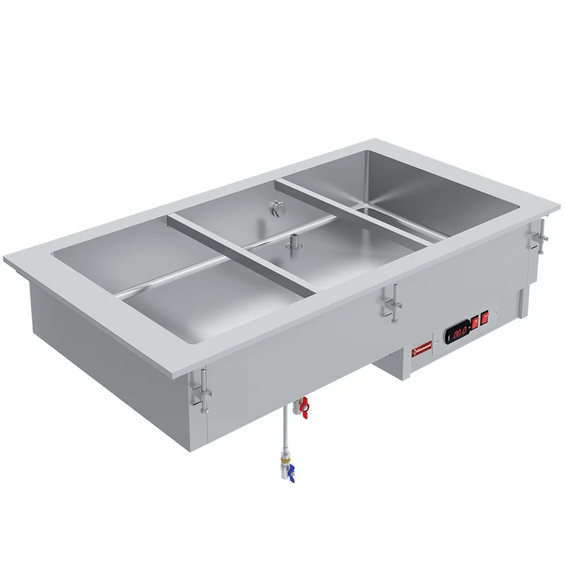 Bain-Marie Tischgerät elektrisch , 3x GN 1/1 , Wasserbad zum Warmhalten, IN/BX12-P