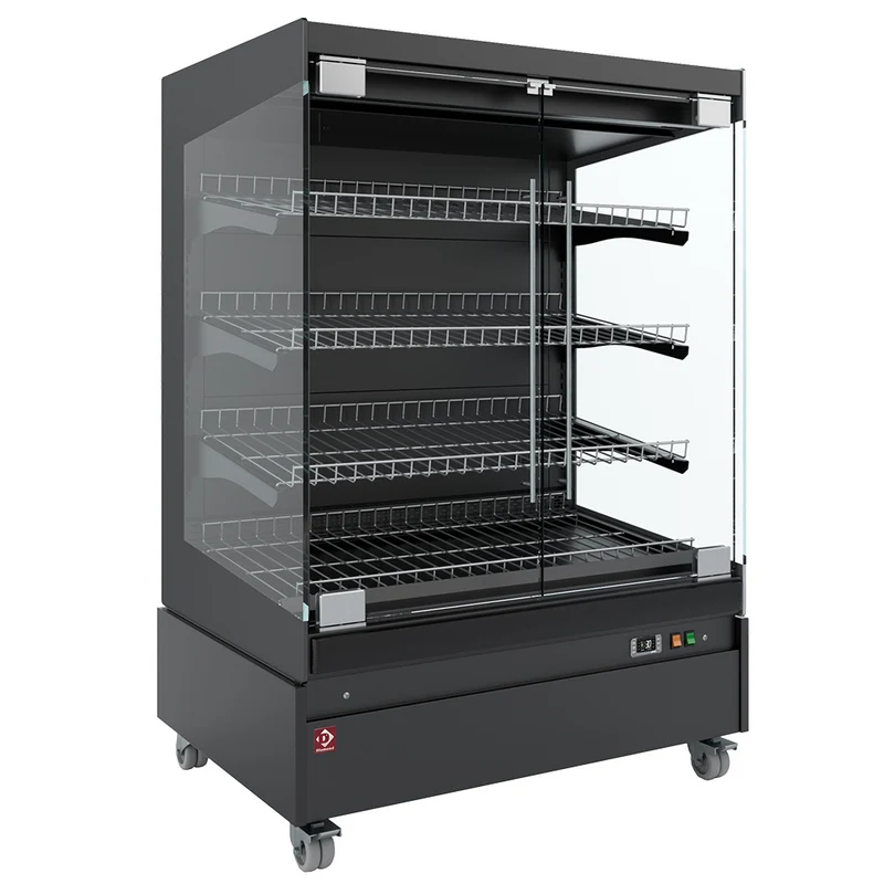 Fahrbare Wärmevitrine für Selbstbedienung , 100 cm , Schwarz, HAS10-P5