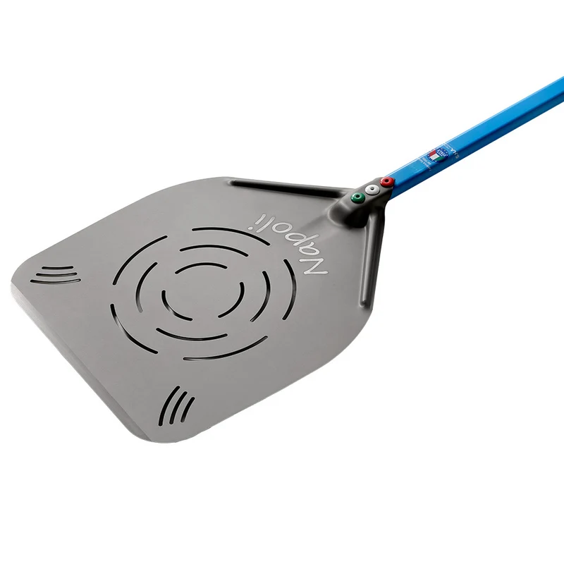 Pizzaschieber gelocht, neapolitanisch , 32 cm , Aluminium, ANE-32RF