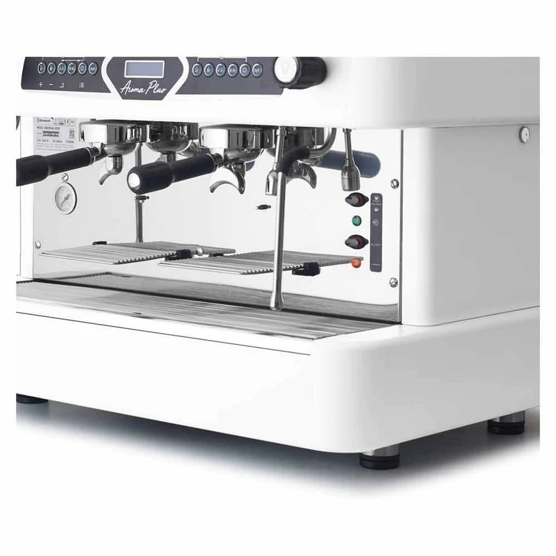 Siebträgermaschine 2-gruppig mit Automatik-Display & 11L Kessel , Weiß, AROMA/2EW