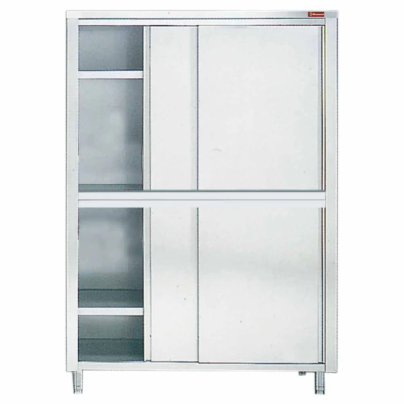 Profi Edelstahl-Hochschrank mit Schiebetüren, 1600 x 700 mm, AR167V1/U