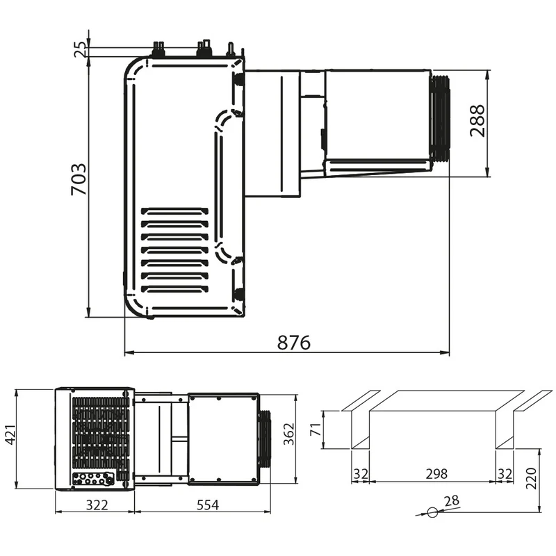 Kompaktes Huckepack-Kühlaggregat für Kühlzellen bis 6 m³, AP40M-1Z-R2