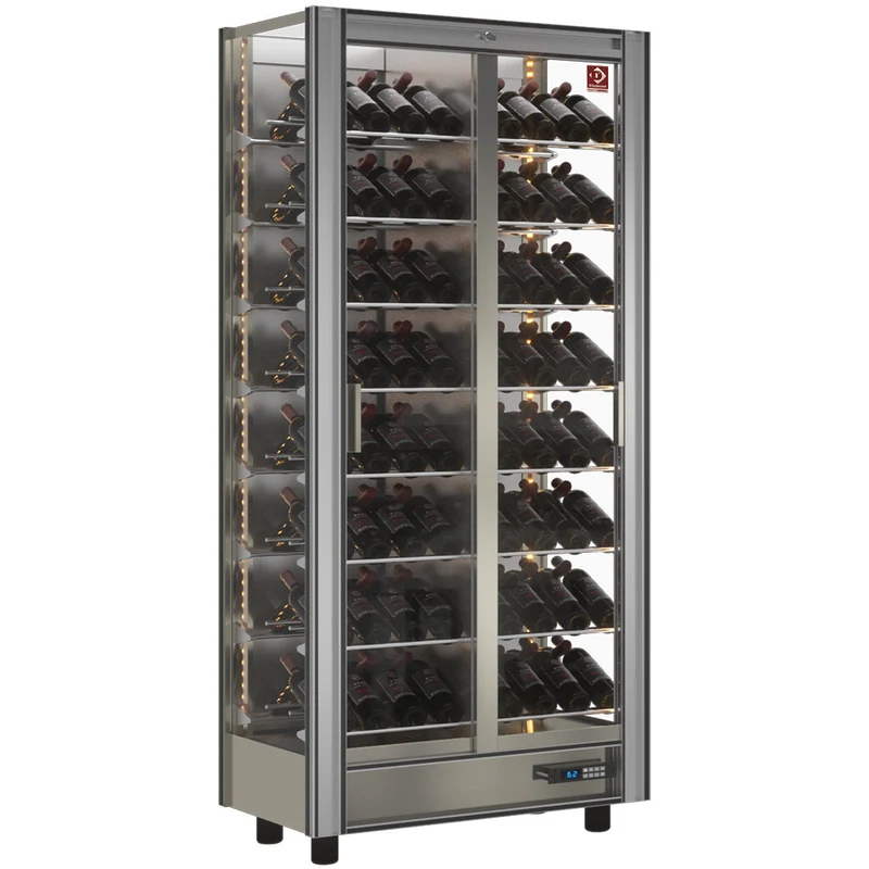 Weinkühlschrank Gastronomie , 530 L für 112 Flaschen , 2 Glastüren, GVV-2-R2