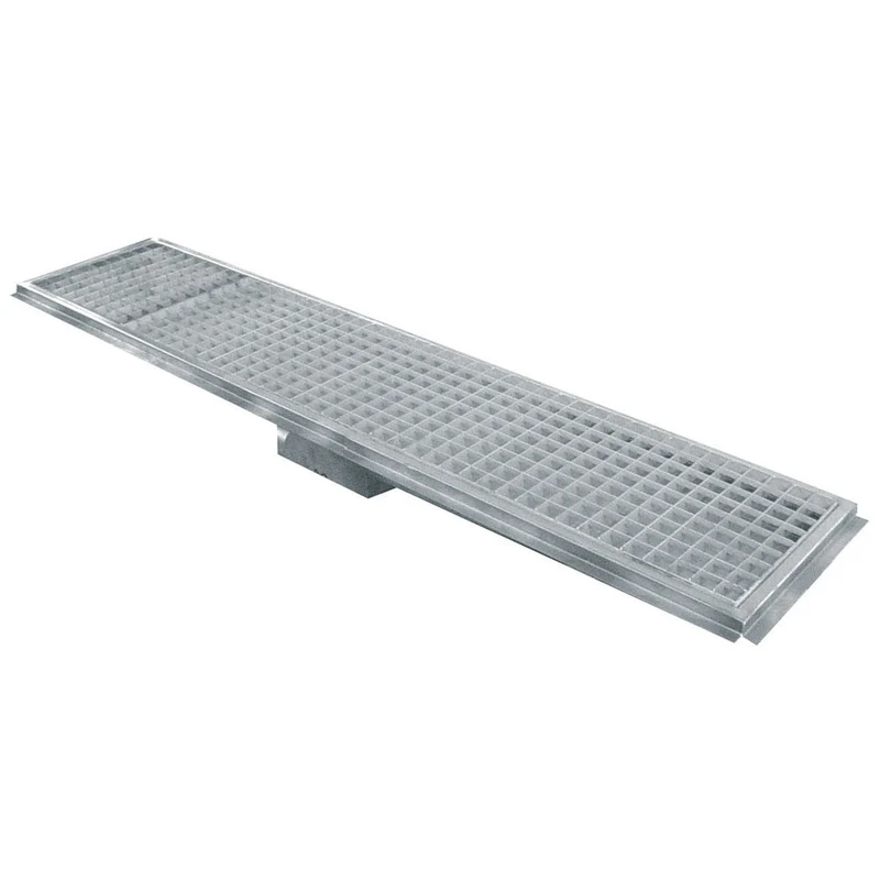 Edelstahl Kastenrinne 900x300 mm , Seitlicher Ablauf DN 110, GS93-H