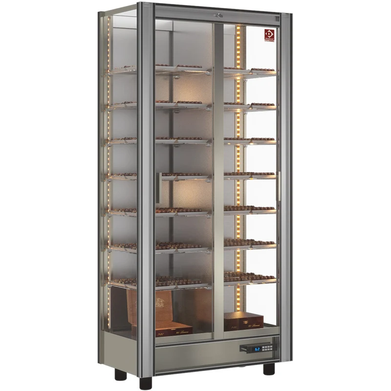 Pralinenvitrine 530 L mit LED-Beleuchtung und UV-Schutz, GCC-1-R2