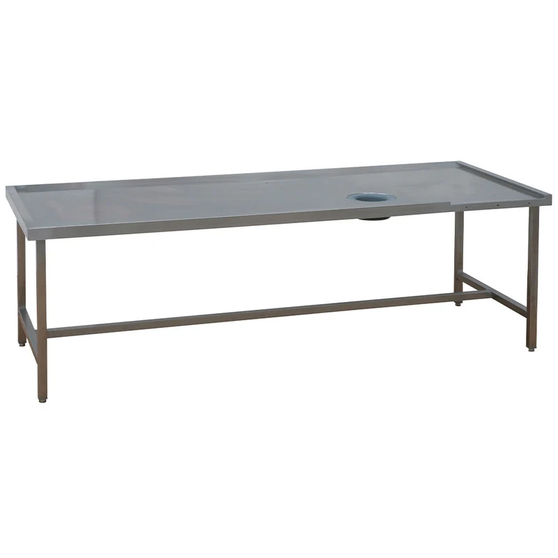 Edelstahl Abräumtisch 2600 mm mit Abfallschacht – Einlauf links, GCP-26