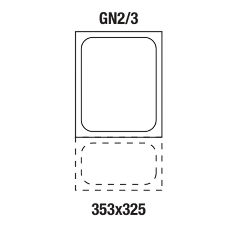 GN-Behälter 2/3 aus Edelstahl , 65 mm tief , 5,6 L, 2/3-65