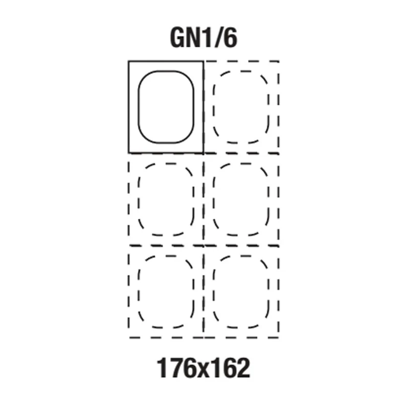 GN-Behälter 1/6 Edelstahl , 65 mm tief , 1,0 Liter, 1/6-65
