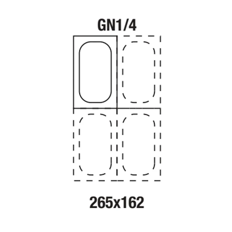 GN-Behälter 1/4 , 65 mm tief , 1,8 Liter , Edelstahl, 1/4-65