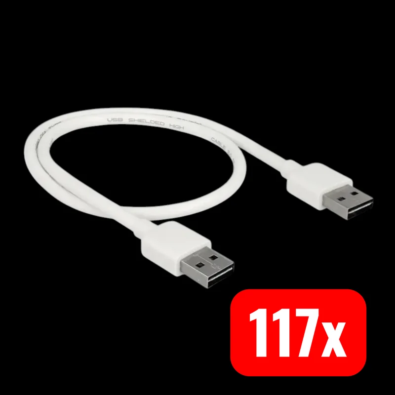117x B-Ware Delock USB-Kabel USB Verbindungskabel USB-A Kabel weiß 0,5 m Computer 117 STÜCK