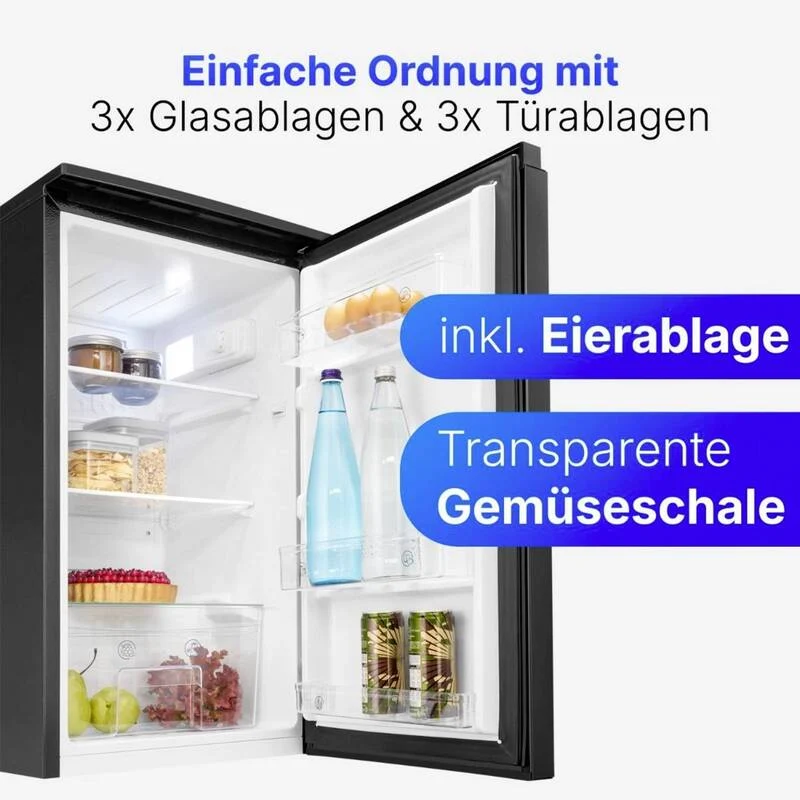 VS 7255 Kühlschrank Vollraumkühler schwarz 45cm E 87L SIEHE TEXT/FOTO