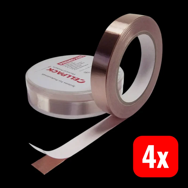 4x B-Ware CellPack Kupferklebeband Klebeband Premio 2281 Kupferfolie Acryl 33mx9mm 4 STÜCK