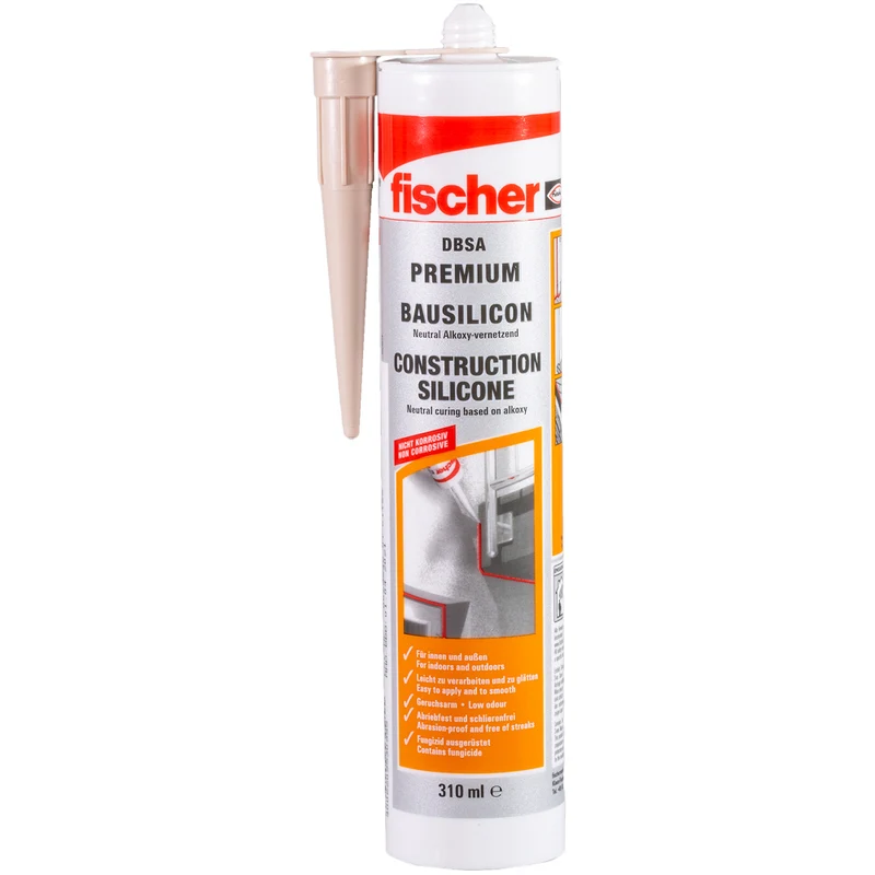 12x B-Ware fischer Dichtstoff Silikon Bausilicon Construction Pro SI beige 310 ml 12 STÜCK