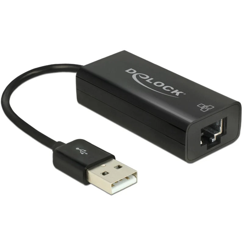 2x B-Ware DELOCK Netzwerkadapter LAN Adapter USB RJ45 Ethernet Schwarz Plug Play 2 STÜCK