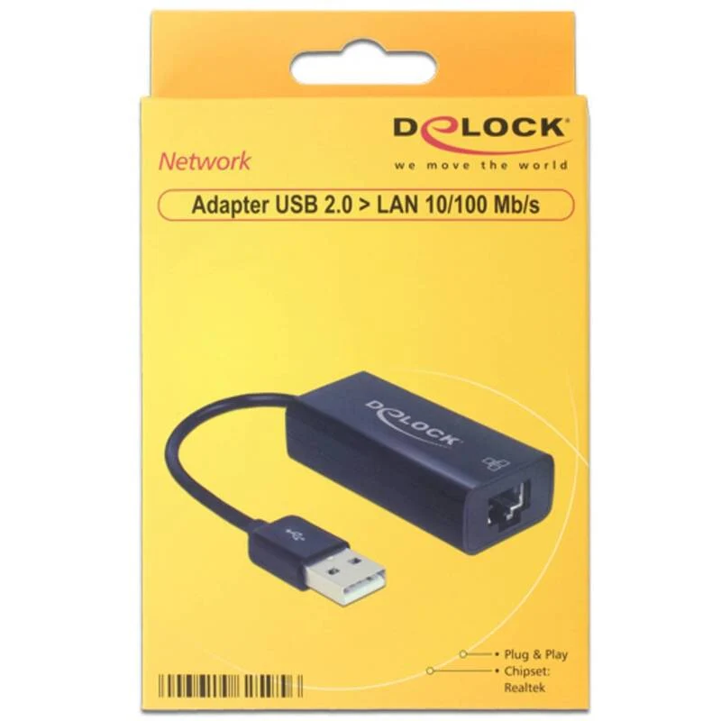 2x B-Ware DELOCK Netzwerkadapter LAN Adapter USB RJ45 Ethernet Schwarz Plug Play 2 STÜCK