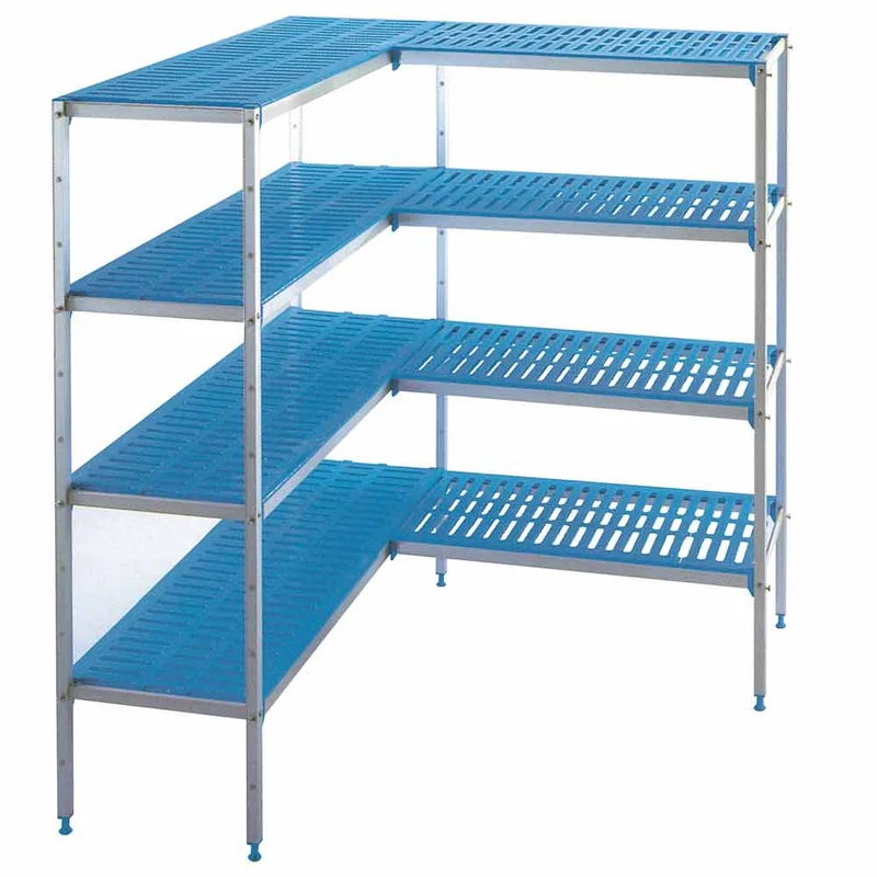 Profi Gastro Eckregal Aluminium , L-Form, 4 Ebenen, 400 mm Tiefe, GA1714/EF