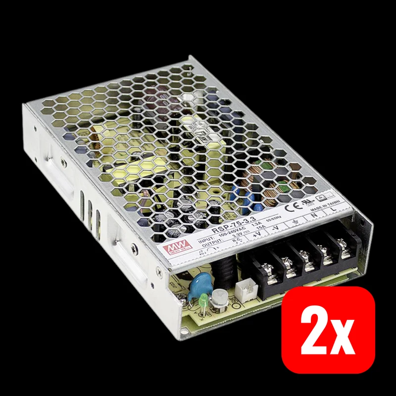 2x B-Ware Mean Well RSP-75-7.5 AC/DC-Netzteilbaustein geschlossen 15A 49W 3.3V/DC 2 STÜCK