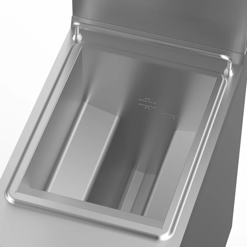 Profi Gas-Fritteuse 14 Liter , Standgerät mit 1 Becken & Unterbau , 15 kW, G7/F14A4-NY