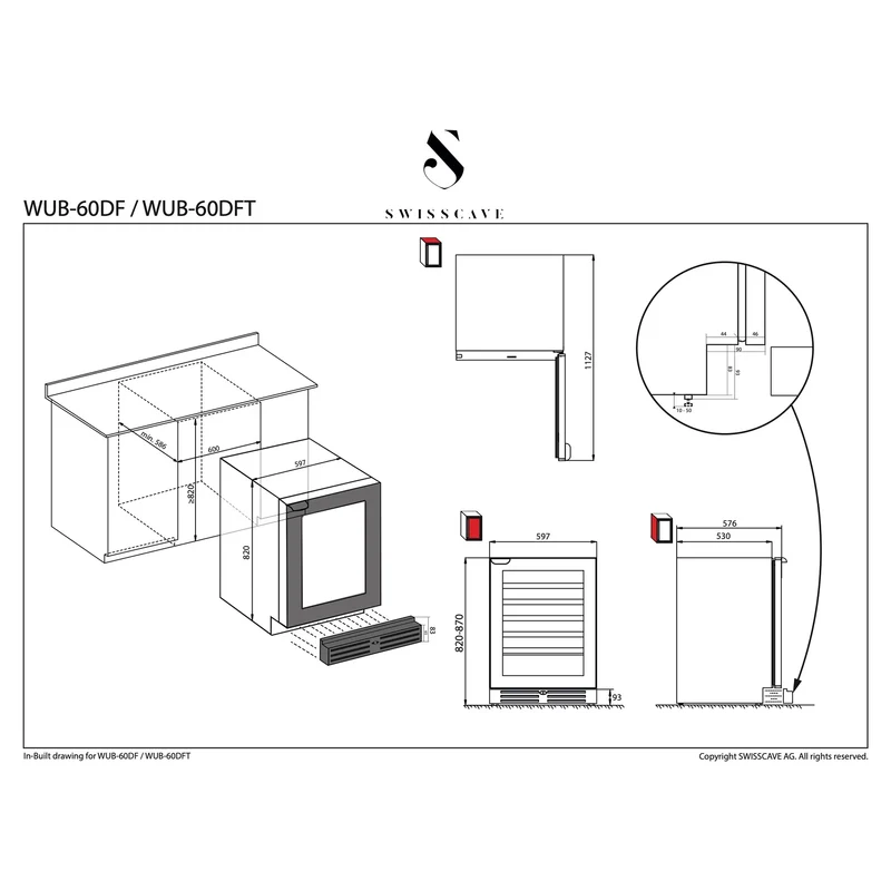 Weinkühlschrank 40 Flaschen Swisscave WUB-60DFT