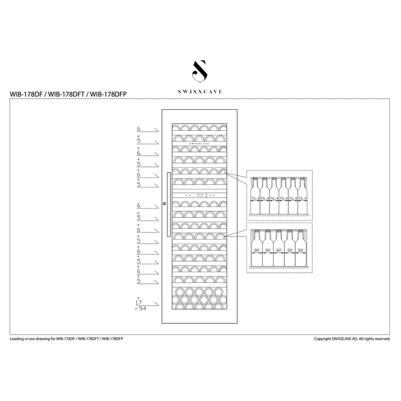 Weinkühlschrank 94 Flaschen Swisscave WIB-178DF