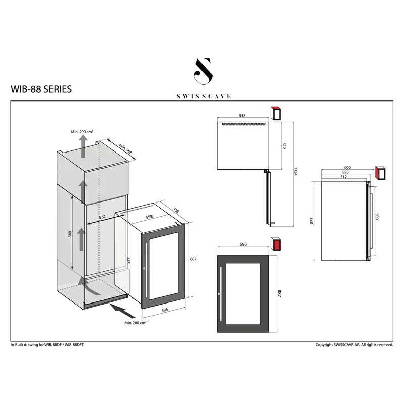 Weinkühlschrank 40 Flaschen Swisscave WIB-88DF