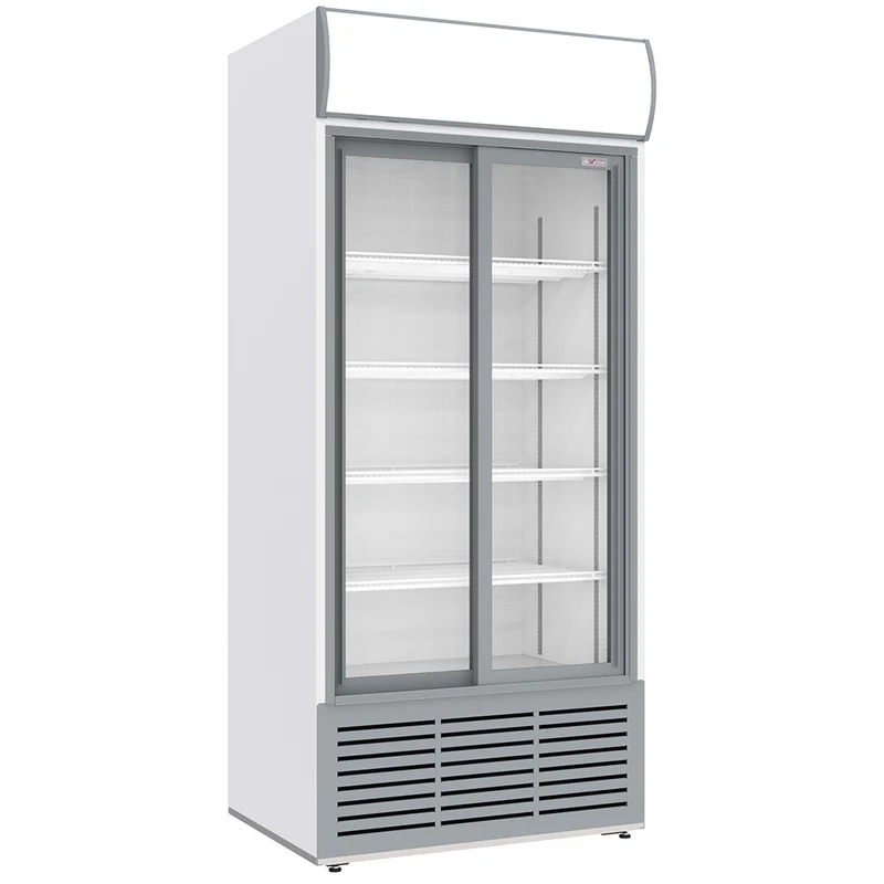 Getränkekühlschrank mit 2 Schiebetüren , 783 L , Umluft & Werbedisplay, WR-80AC-SW