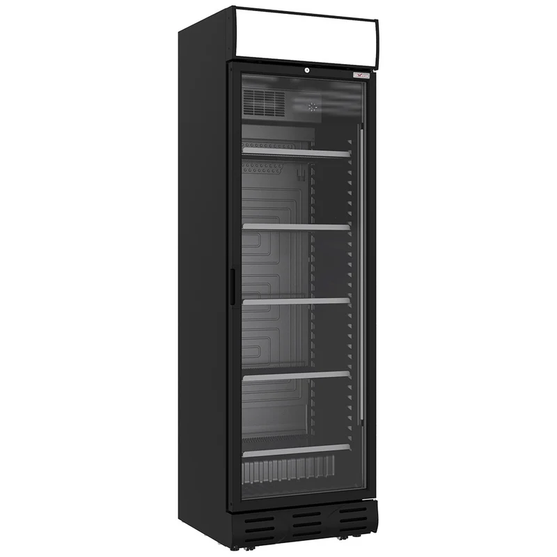 Profi Getränkekühlschrank mit Umluftkühlung , 382 L , Schwarz & Leuchtdisplay, WR-38CA-AB