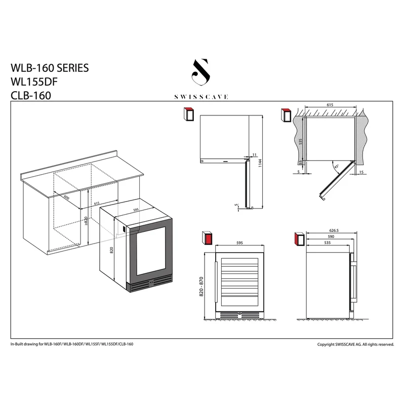 Weinkühlschrank 40 Flaschen Swisscave WLB-160DF