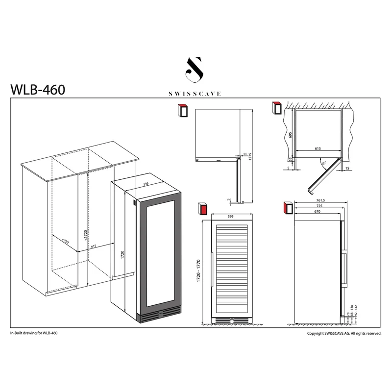 Weinkühlschrank 163 Flaschen Swisscave WLB-460FL-MIX