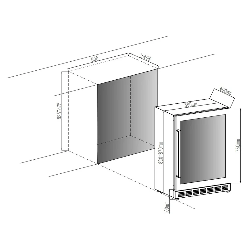 Weinkühlschrank 18 Flaschen Cavin Arctic Collection 60D Shallow Fullglass Black