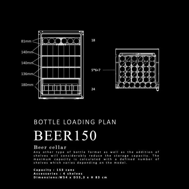 Bier- und Getränkekühlschrank La Sommelière BEER150