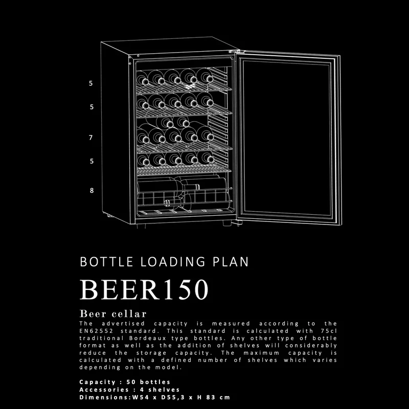 Bier- und Getränkekühlschrank La Sommelière BEER150