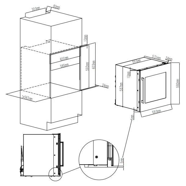 Weinkühlschrank 30 Flaschen Cavin Scandinavian Collection 60 Fullglass Black