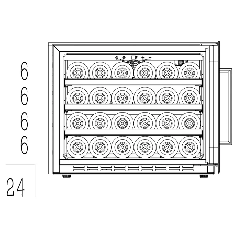 Weinkühlschrank 24 Flaschen Cavin Scandinavian Collection 45 Fullglass Black