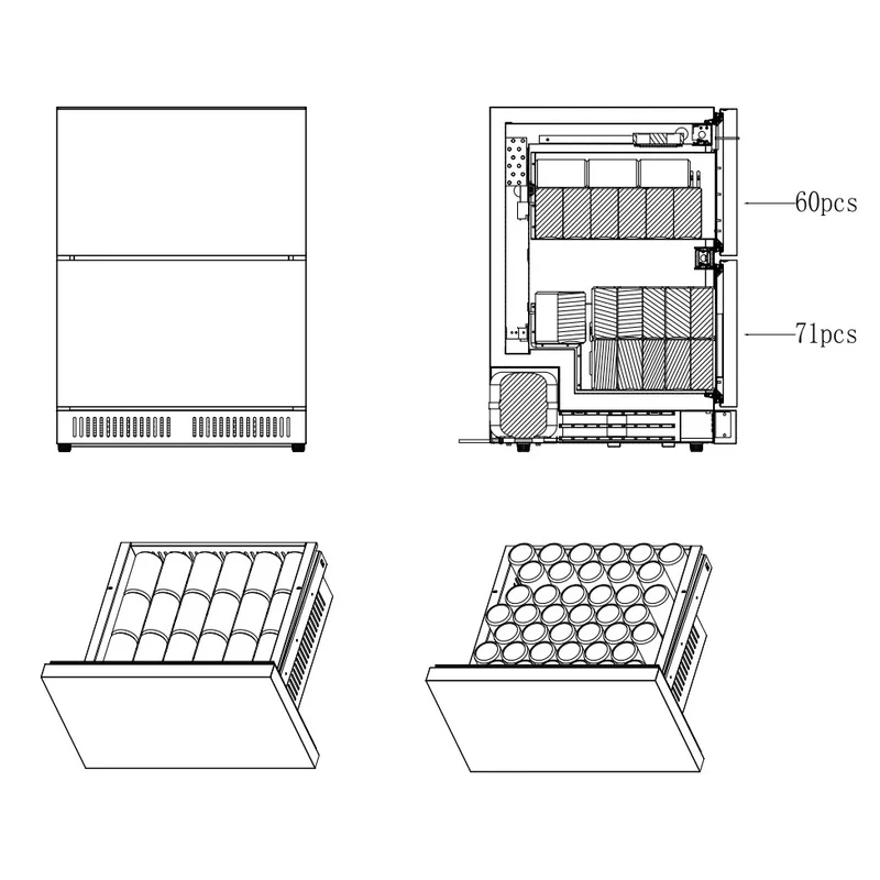 Bier- und Getränkekühlschrank Cavin Outdoor Collection 51D Stainless