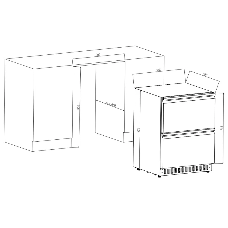 Bier- und Getränkekühlschrank Cavin Outdoor Collection 51D Stainless