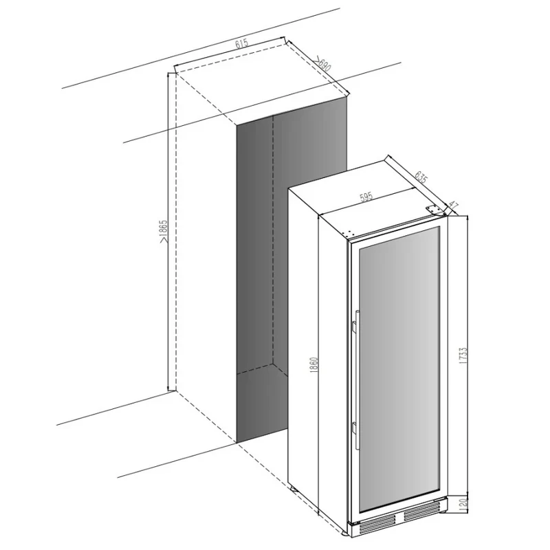 Weinkühlschrank 151 Flaschen Cavin Arctic Collection 151D Fullglass black
