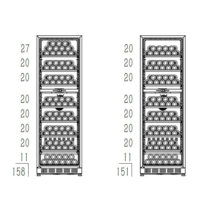 Weinkühlschrank 151 Flaschen Cavin Arctic Collection 151D Fullglass black