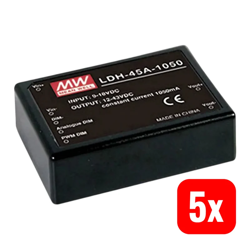 B-Ware MEAN WELL DC Wandler Konverter LED Treiber LDH-45A-1050W Print 1 Ausgang 5 STÜCK