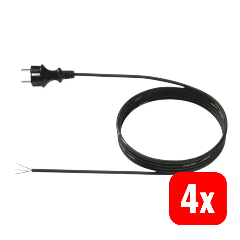 B-Ware Bachmann Zuleitung Stromkabel Kabel H07RN-F 3G1,0 5m Schwarz 4STÜCK