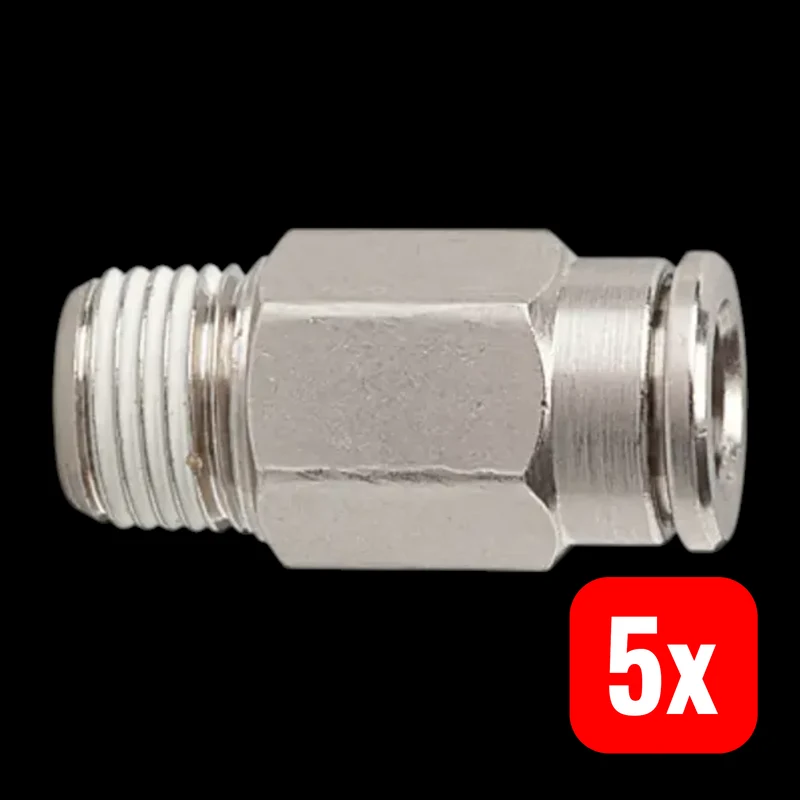 B-Ware Riegler Steckverschraubung Verbinder metallica Gerade Druckluft 10 mm 5 STÜCK