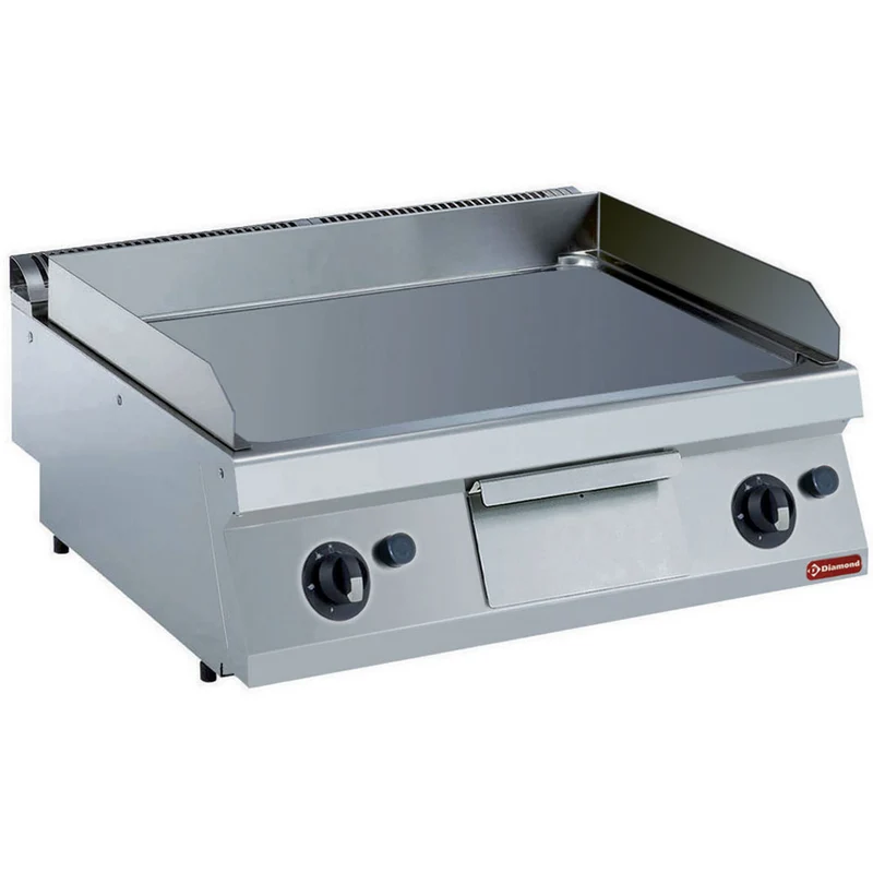 Profi Gas-Griddleplatte glatt, 80 cm - Tischgerät mit 2 Heizzonen, G17/PL8T-NE