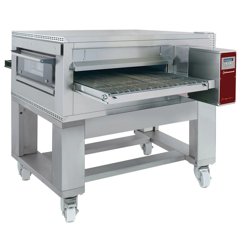 Gas-Durchlaufofen für Pizza , 1000 mm Bandbreite , Umluft & Edelstahl, FTGV100/130-N
