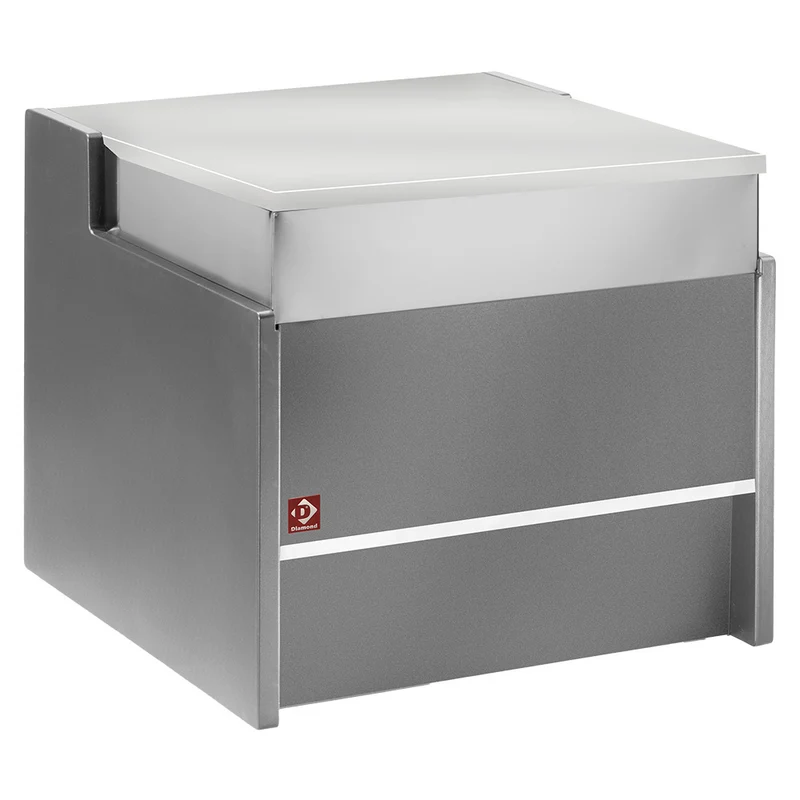 Kassentisch Grau , 700 mm , Arbeitsplatte aus Edelstahl AISI 304, FCT-700/G8