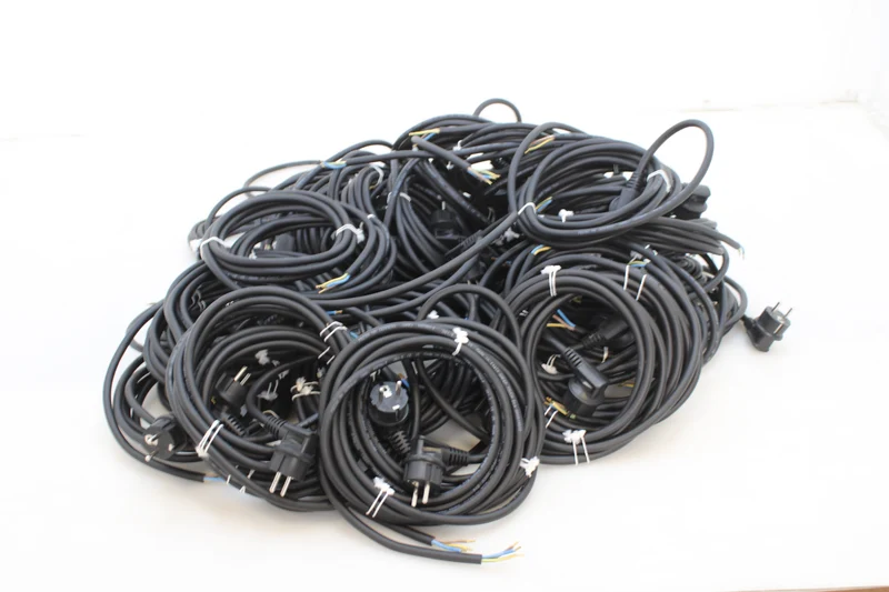 B-Ware H4L Anschlussleitung Stromkabel Netzkabel Schukostecker schwarz 1,5 m 48 STÜCK