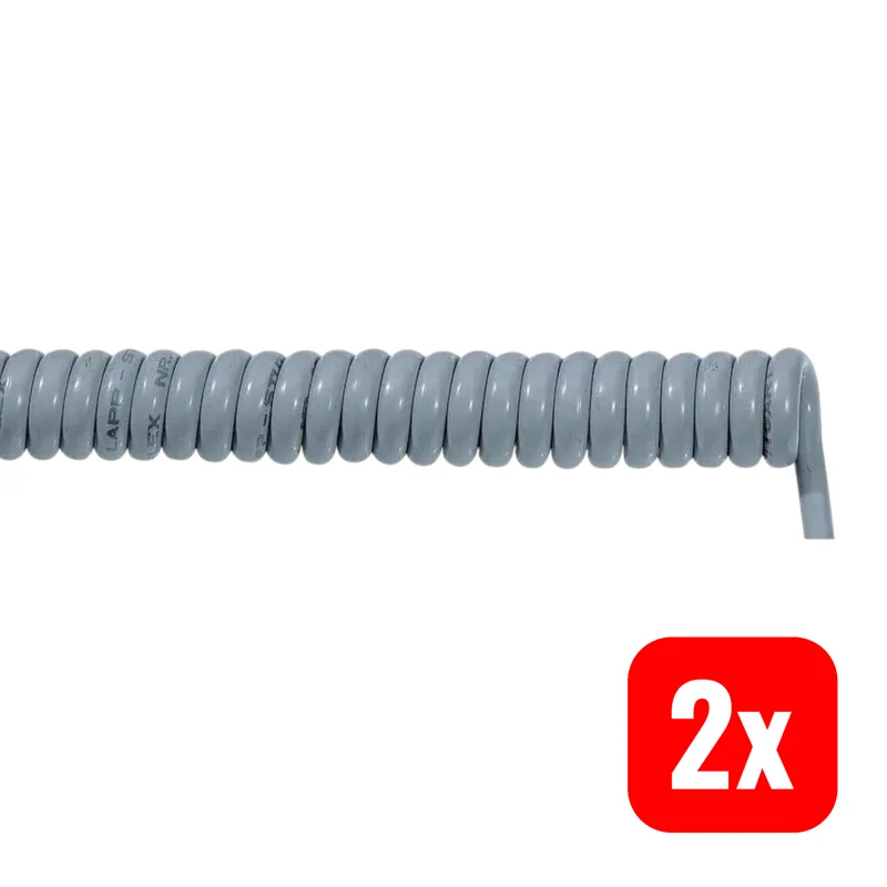 B-Ware LAPP Spiralkabel Kabel ÖLFLEX SPIRAL 400 P Leitung 500mm grau 5 G 1 mm² 2 STÜCK